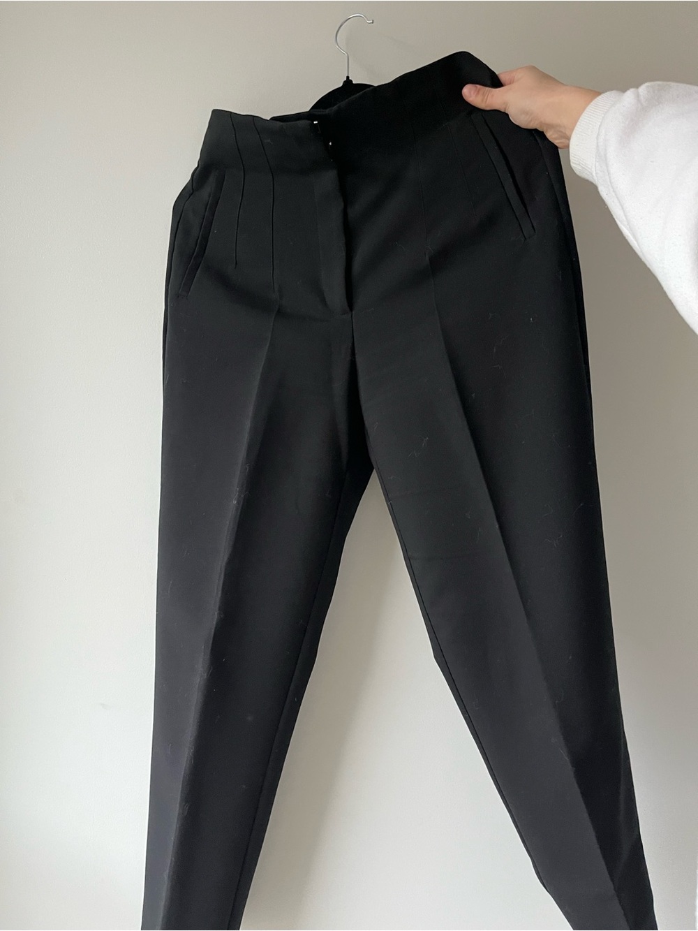 Zara Black High-Rise Tailored Trousers